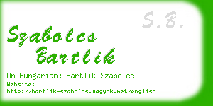 szabolcs bartlik business card